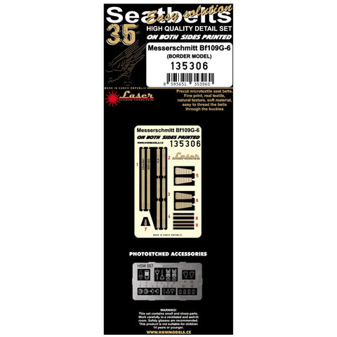 HGW 1/35 scale Bf109G-6 seatbelts for Border Models - 135306