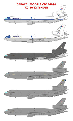 Caracal 1/144 decal - KC-10 Extender markings for old Revell kit - CD144016