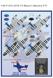 Furball 1/48 decals for P-51B/D Mustangs Meyer's Maulers Part I - 48-094