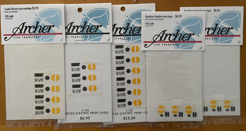 1:32 Archer Transfers Package deal Hamilton Standard & Curtiss Electric props