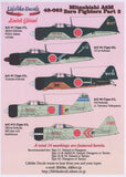 Lifelike 1/48 decals Mitsubishi A6M Zero Fighters Part 3 - 48-063