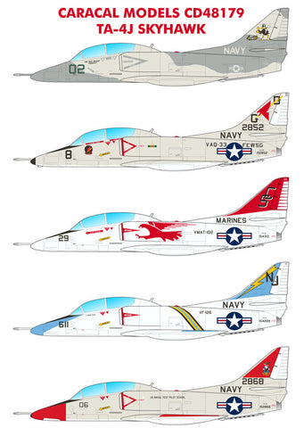 Caracal 1/48 Scale decals for TA-4J Skyhawk for Hasegawa - CD48179