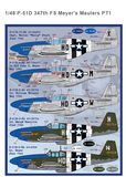 Furball 1/48 decals for P-51B/D Mustangs Meyer's Maulers Part I - 48-094