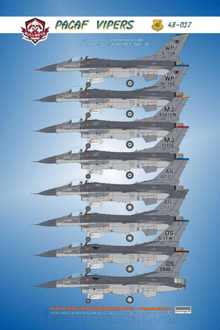 Bullseye 1/48 Decals 48-037 - PACAF Vipers F-16C F-16CG F-16DG Falcon