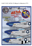 Furball 1/48 decals for P-51B/D Mustangs Meyer's Maulers Part I - 48-094