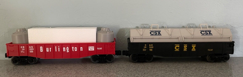 Lionel Gondolas CSX in generic box & Burlington 6-16355 package deal