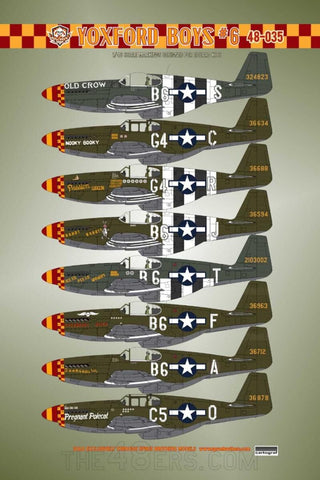 Bullseye 1/48 Decals 48-035 - P-51B P-51C Mustang Yoxford Boys #6 for Eduard