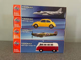 Airfix Quick Build 4 pc Bundle: VW Campervan & Beetle, Harrier D-Day Spitfire