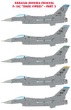 Caracal 1/48 Scale decals for F-16C "Dark Vipers" Part 5 - CD48236