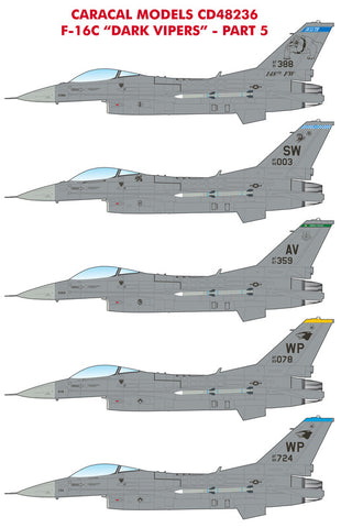 Caracal 1/48 Scale decals for F-16C "Dark Vipers" Part 5 - CD48236