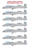 Caracal 1/72 decal Air National Guard A-10C markings for Hasegawa - CD72020