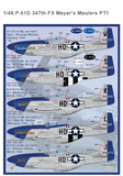 Furball 1/48 decals for P-51B/D Mustangs Meyer's Maulers Part I - 48-094