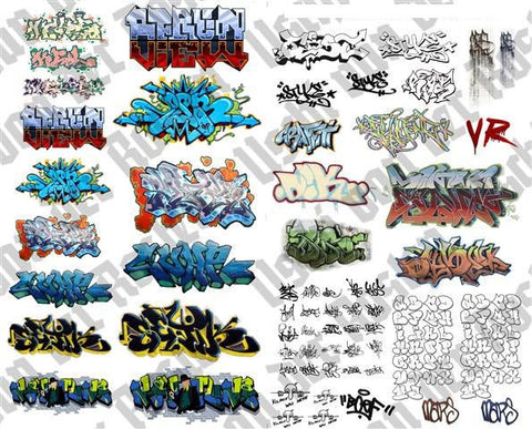 Uschi Multi-scale Graffiti Tags and Letters Decals - 2 sheets per pack - #1014