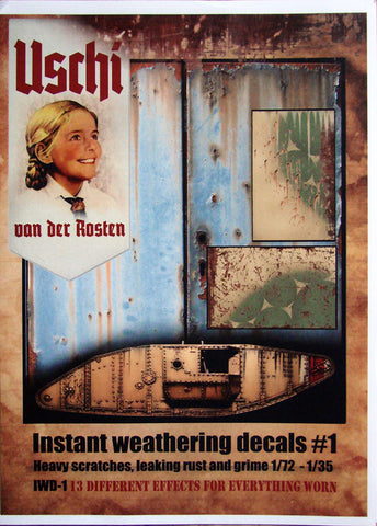 Uschi Uni-scale Rust Effects Weathering Decals - 2 sheets per pack