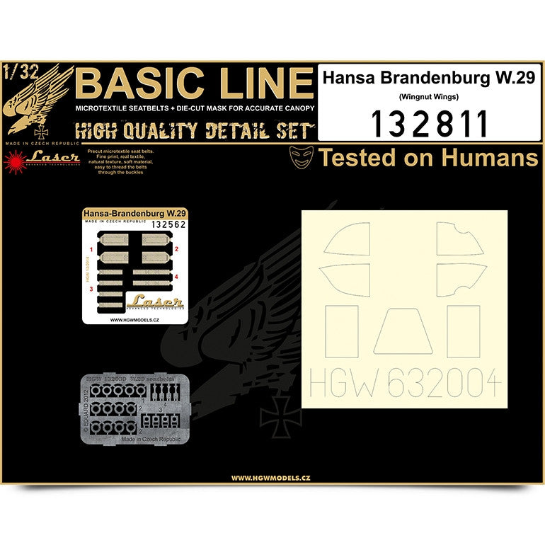 HGW Basic Line 1/32 seatbelt & mask Hansa-Brandenburg W.29 Wingnut Win ...