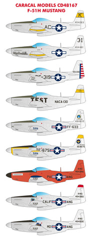 Caracal 1/48 decals CD48167 - F-51H Mustang for the Modelsvit kit