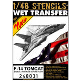 HGW 1/48 stencils and RBFs for Grumman F-14 Tomcat kits - 248031 wet transfer