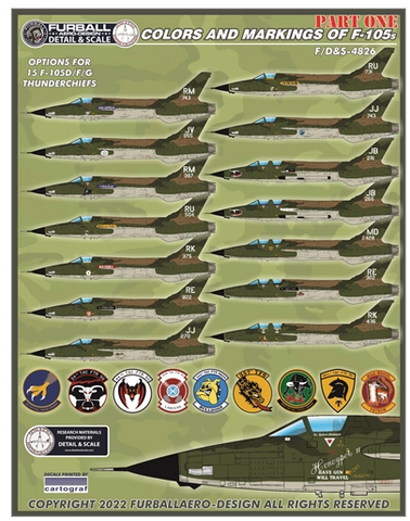 Furball 1/48 decals Colors & markings of F-105s Part I - FDS4826