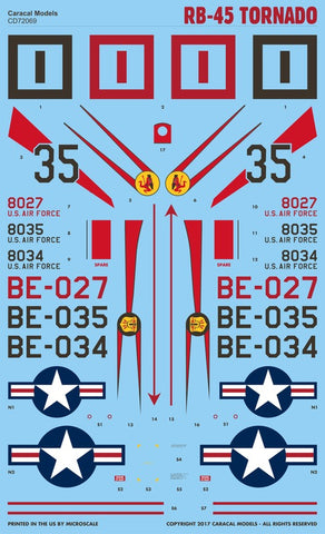 Caracal 1/72 CD72069 - decals for the RB-45 Tornado by Valom