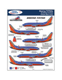 Fundekals 1/144 decals Boeing 737NGs Southwest Airlines Canyon Blue Livery