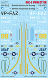 Caracal 1/72 decal CD72046 DHC-6 Twin Otter markings for Matchbox (Revell) kit