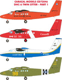 Caracal 1/72 decal CD72046 DHC-6 Twin Otter markings for Matchbox (Revell) kit