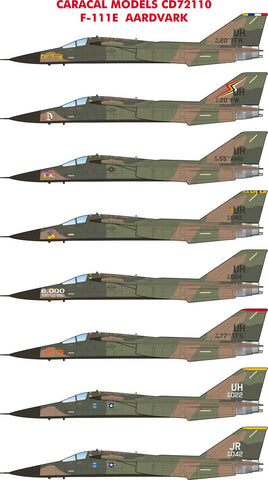 Caracal 1/72 decals CD72110 - F-111E Aardvark for Hasegawa