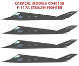 Caracal 1/48 decals CD48138 for the F-117A Stealth Fighter kit by Tamiya