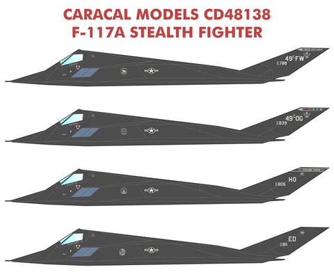 Caracal 1/48 decals CD48138 for the F-117A Stealth Fighter kit by Tamiya