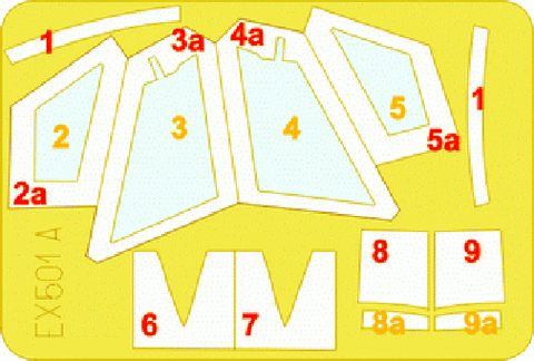 Eduard 1/48 Scale Masks for F-104 Surface Panels by Hasegawa - EX501