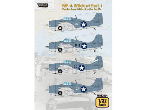 Wolfpack 1/32 scale F4F-4 Wildcat decals Part I for Revell or Trumpeter WD32004