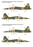 Wolfpack 1/48 decal F-5A/C Skoshi Tiger - USAF & South Vietnam AF in Vietnam War